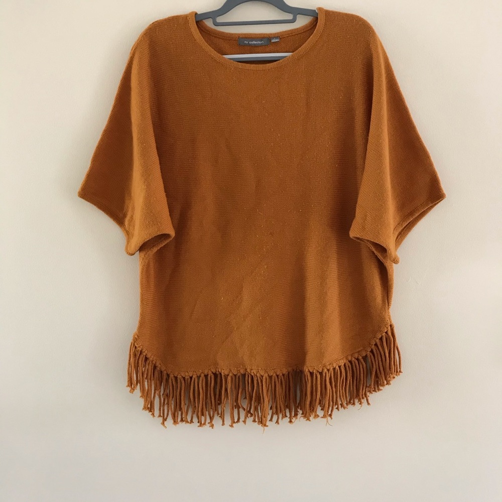NY Collection Mustard Poncho